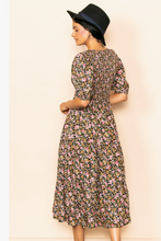 Load image into Gallery viewer, Ell Floral Puff Sleeve Dress W/Pockets. 1085
