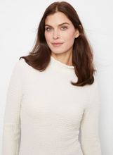 Load image into Gallery viewer, Charle B L/S Mock Neck Top W/ Lettuce Edge. C1468PK/680.  Ecru
