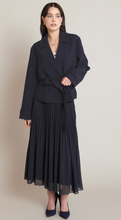 Load image into Gallery viewer, Black Tape Short Trench Coat. 2829501T. ( Navy)
