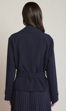 Load image into Gallery viewer, Black Tape Short Trench Coat. 2829501T. ( Navy)

