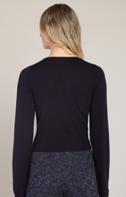 Load image into Gallery viewer, Black Tape Crew Neck Cardigan.  2827260 T
