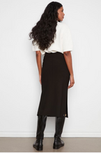 Load image into Gallery viewer, Charlie B Crepe Stretch Skirt W/front patch Pocket (BLK) C7076RR/049C.
