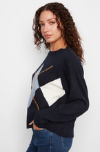 Load image into Gallery viewer, Charlie B Crew Neck Argyle Sweater. C2048/690C.   Navy
