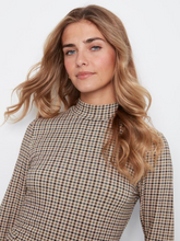Load image into Gallery viewer, Charle B L/S Mock Neck Top. C1404RPK/764C. P413 Coffee
