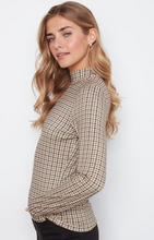 Load image into Gallery viewer, Charle B L/S Mock Neck Top. C1404RPK/764C. P413 Coffee
