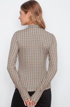 Load image into Gallery viewer, Charle B L/S Mock Neck Top. C1404RPK/764C. P413 Coffee
