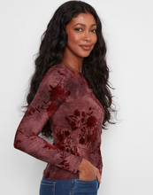 Load image into Gallery viewer, Charlie B L/S Boat Neck Top W/ Ruched Sides. C1471PK/765C. 320, Merlot
