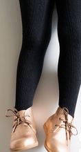 Load image into Gallery viewer, Girls Cable Knit  Tights (Black)
