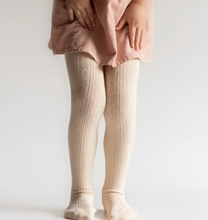 Load image into Gallery viewer, Girls Cable Knit  Tights (Vanilla)
