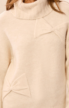 Load image into Gallery viewer, Tribal T-Neck Bow Detail Sweater. 63120/5131
