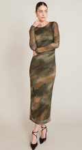 Load image into Gallery viewer, Black Tape Printed Mesh Dress.  2822002
