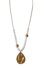 Load image into Gallery viewer, Long Corded Necklace/ Moonstone Beads
