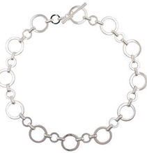 Load image into Gallery viewer, Short Silver Circle Necklace W Toggle Closure 2258
