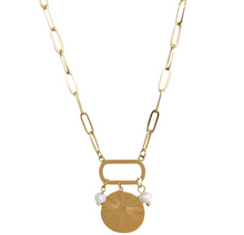 Load image into Gallery viewer, Short Necklace W/ Starburst Pendant/ Gold 2104
